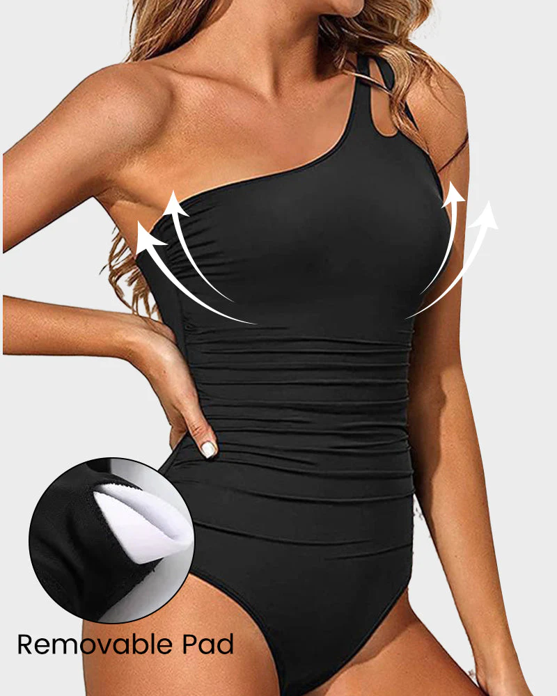 One Shoulder One Piece Swimsuit - Image 29