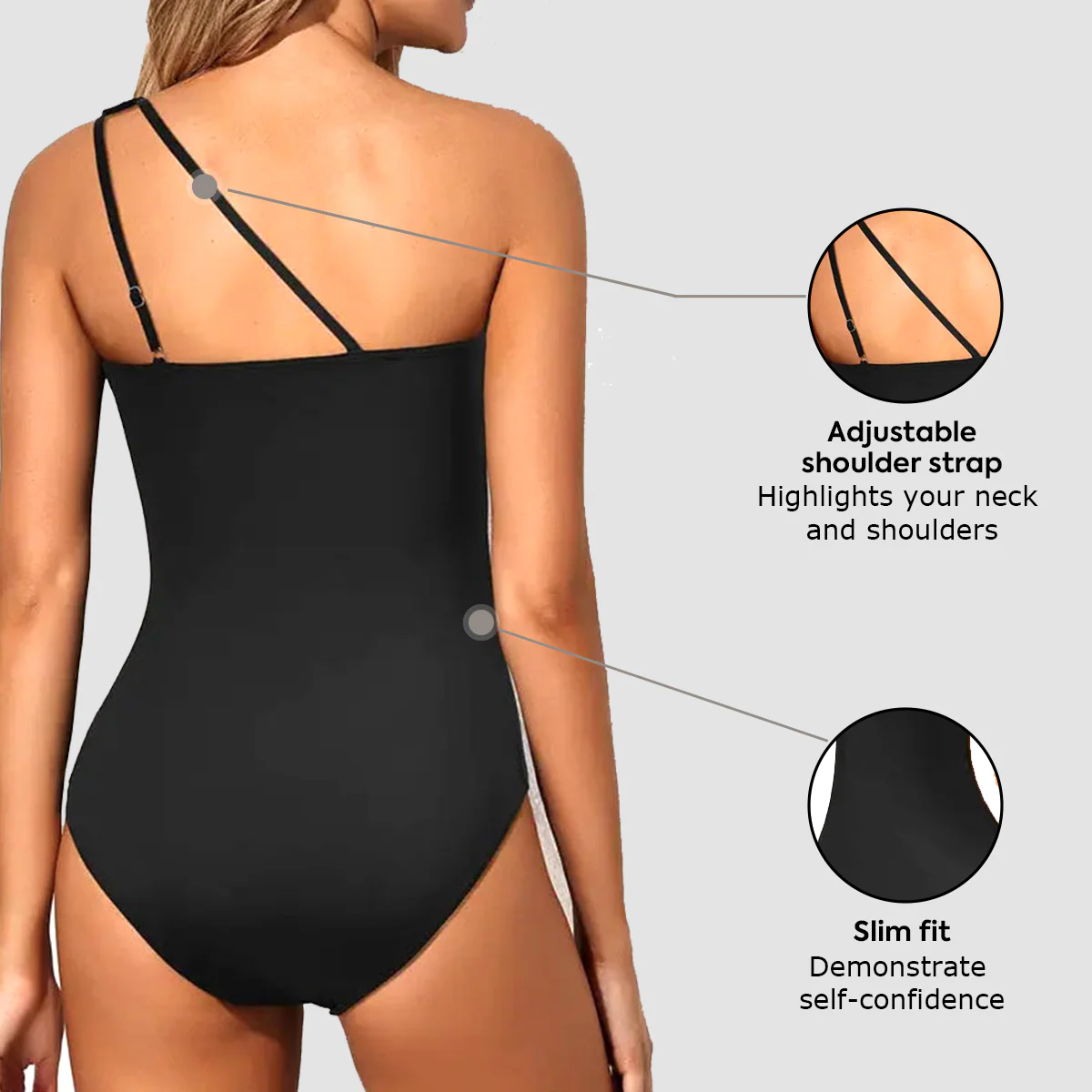 One Shoulder One Piece Swimsuit - Image 4