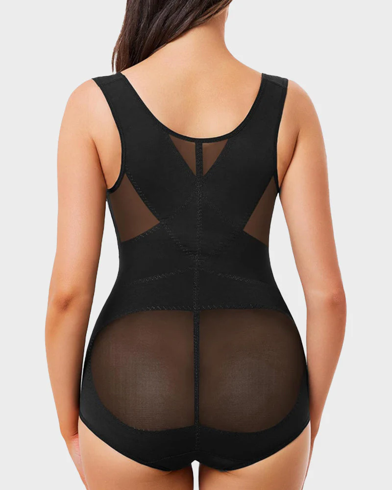 Open Bust Cross Compression Body Shaper - Image 6