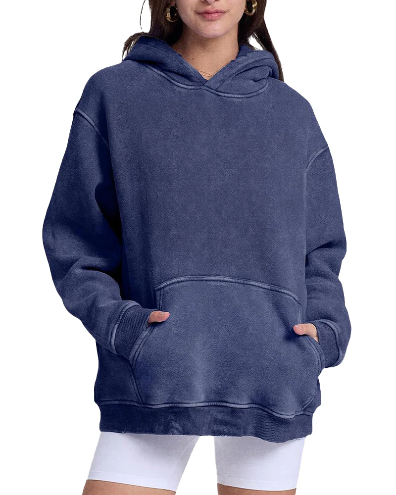 Oversized Unisex Acid Wash Hoodie Pullover - Image 13