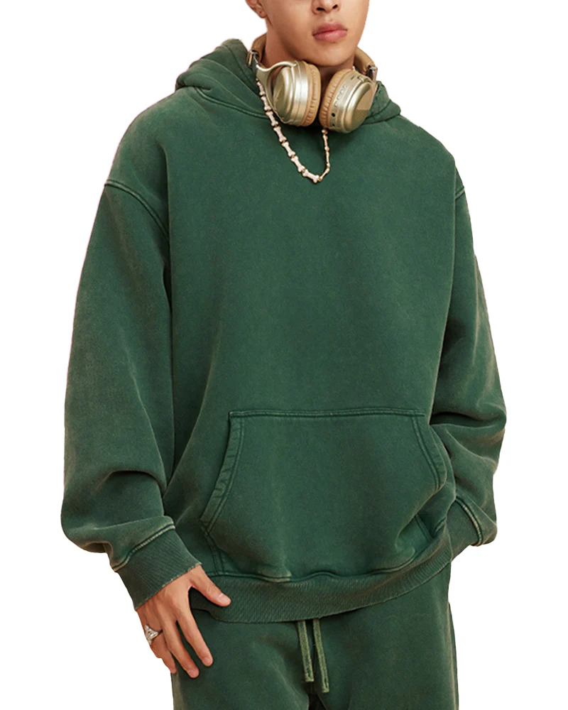 Oversized Unisex Acid Wash Hoodie Pullover - Image 4