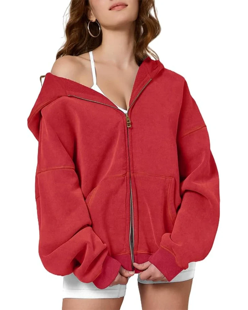 Oversized Unisex Acid Wash Zip Hoodie - Image 19