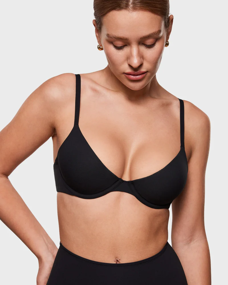Plus Balconette Bra - Lightly Padded Underwire Sexy Tshirt Demi Bras - Image 5