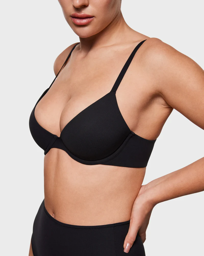 Plus Balconette Bra - Lightly Padded Underwire Sexy Tshirt Demi Bras - Image 6