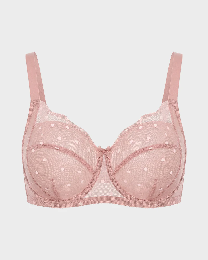 Polka Dot Lace Full-Coverage Minimizer Bra - Image 10