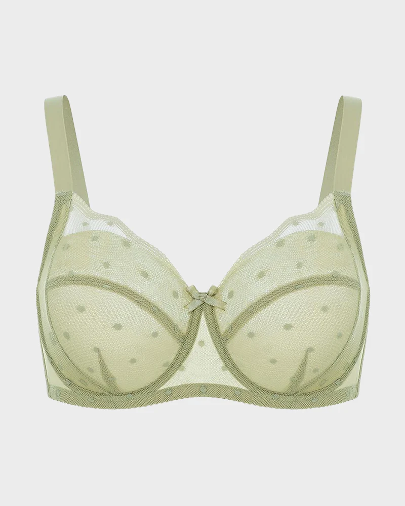 Polka Dot Lace Full-Coverage Minimizer Bra - Image 12