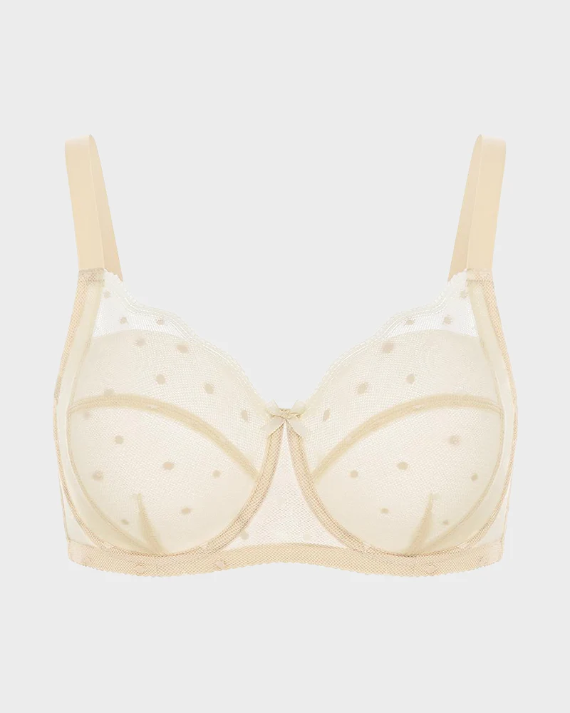 Polka Dot Lace Full-Coverage Minimizer Bra - Image 13