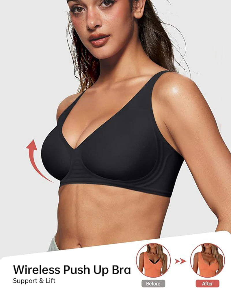 Seamless Deep V Push-Up Wireless Bra - Image 12