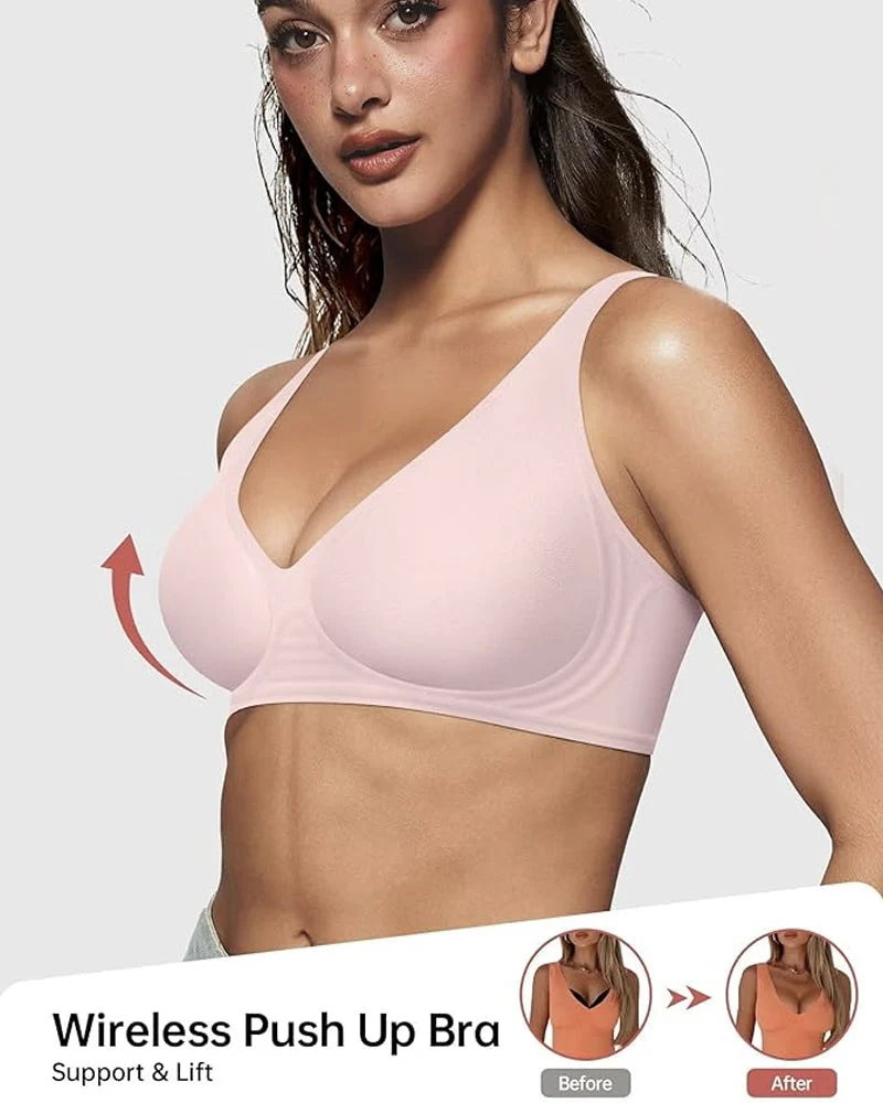 Seamless Deep V Push-Up Wireless Bra - Image 16