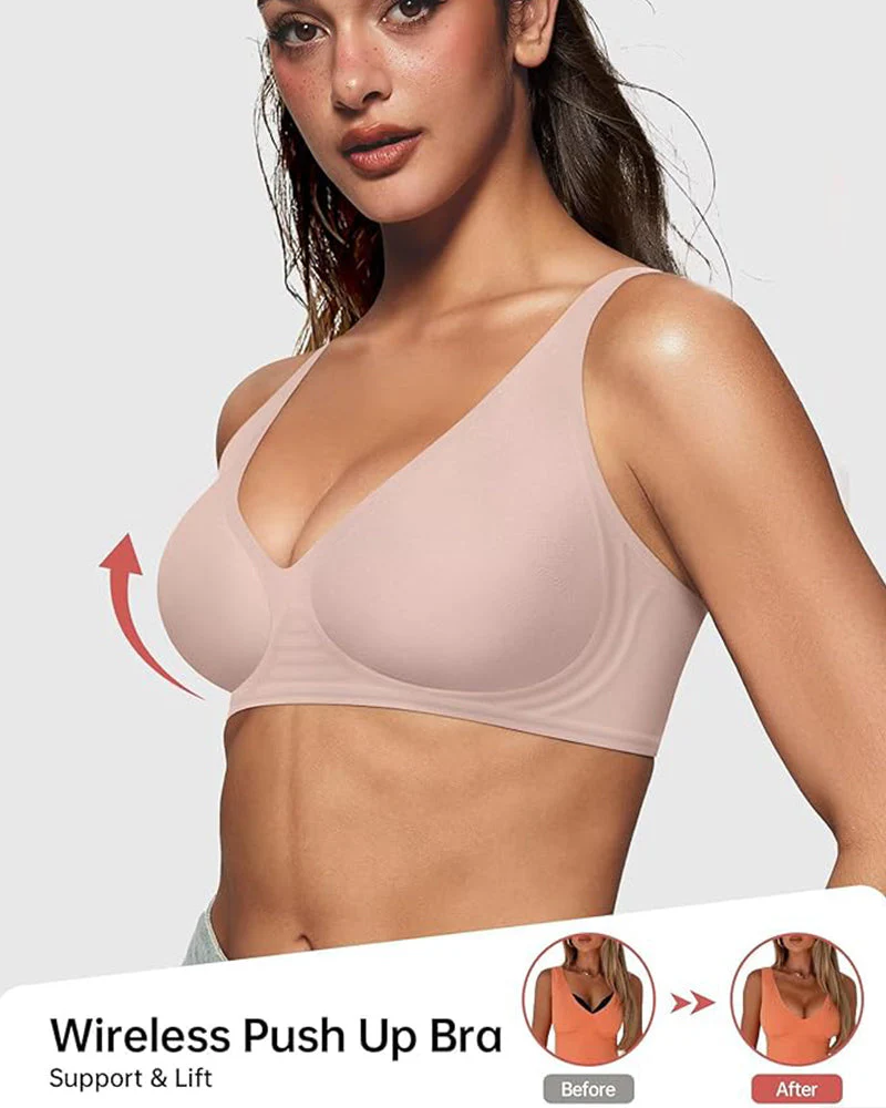 Seamless Deep V Push-Up Wireless Bra - Image 7