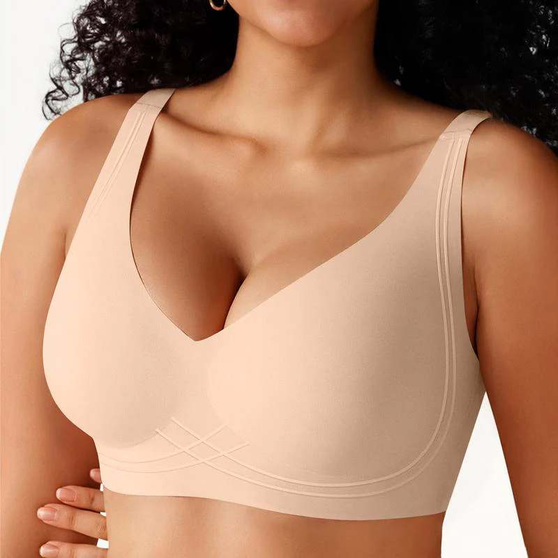 Seamless Full Coverage Wireless Push-Up Bra with Wide Straps - Image 2