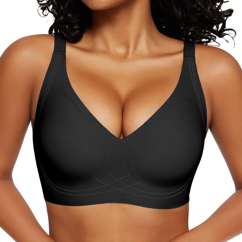 Seamless Full Coverage Wireless Push-Up Bra with Wide Straps - Image 7
