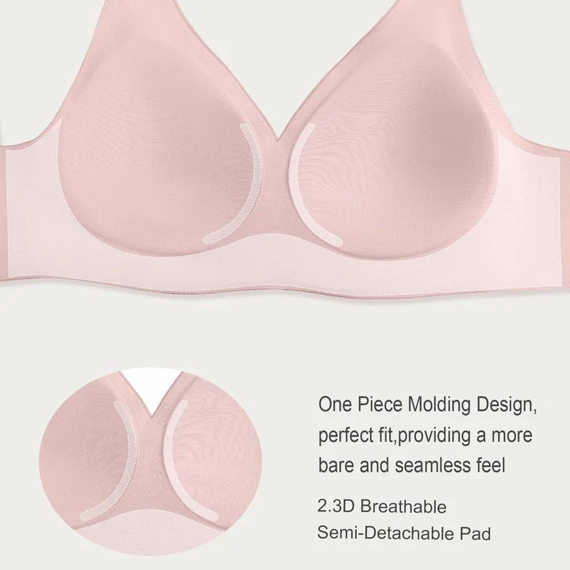 Seamless Full Coverage Wireless Push-Up Bra with Wide Straps - Image 9