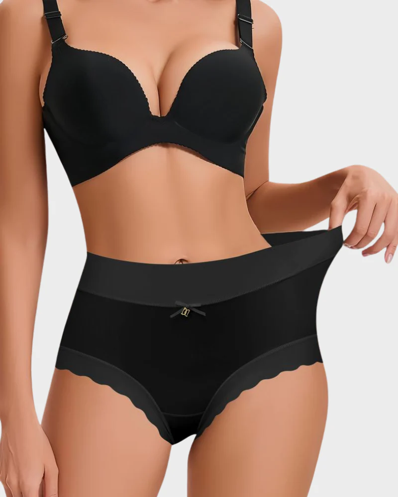 Silky High-Waist Seamless Briefs With Scalloped Edges (6 pack) - Image 4
