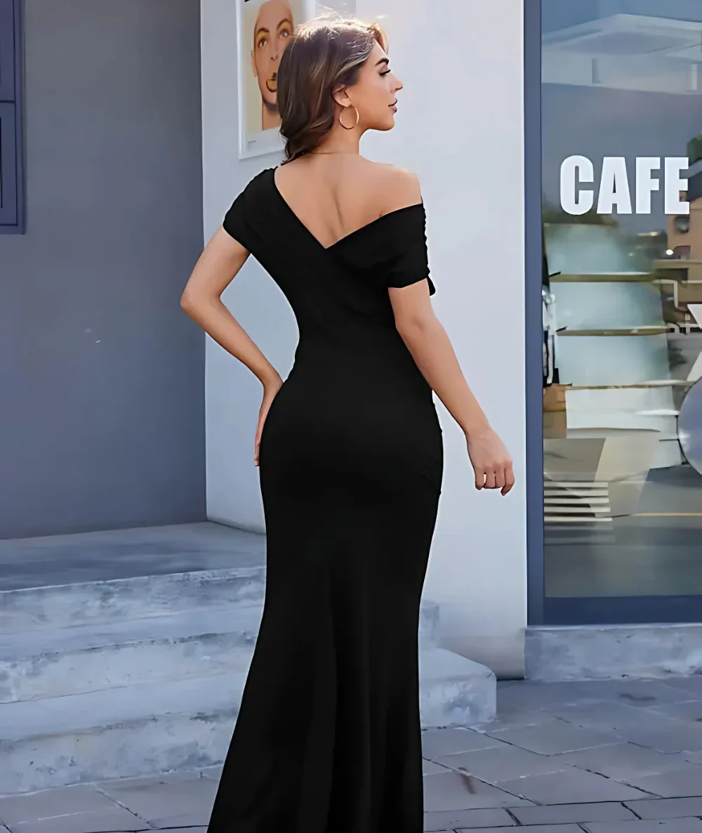 Shoulder Bodycon Maxi Dress - Image 3