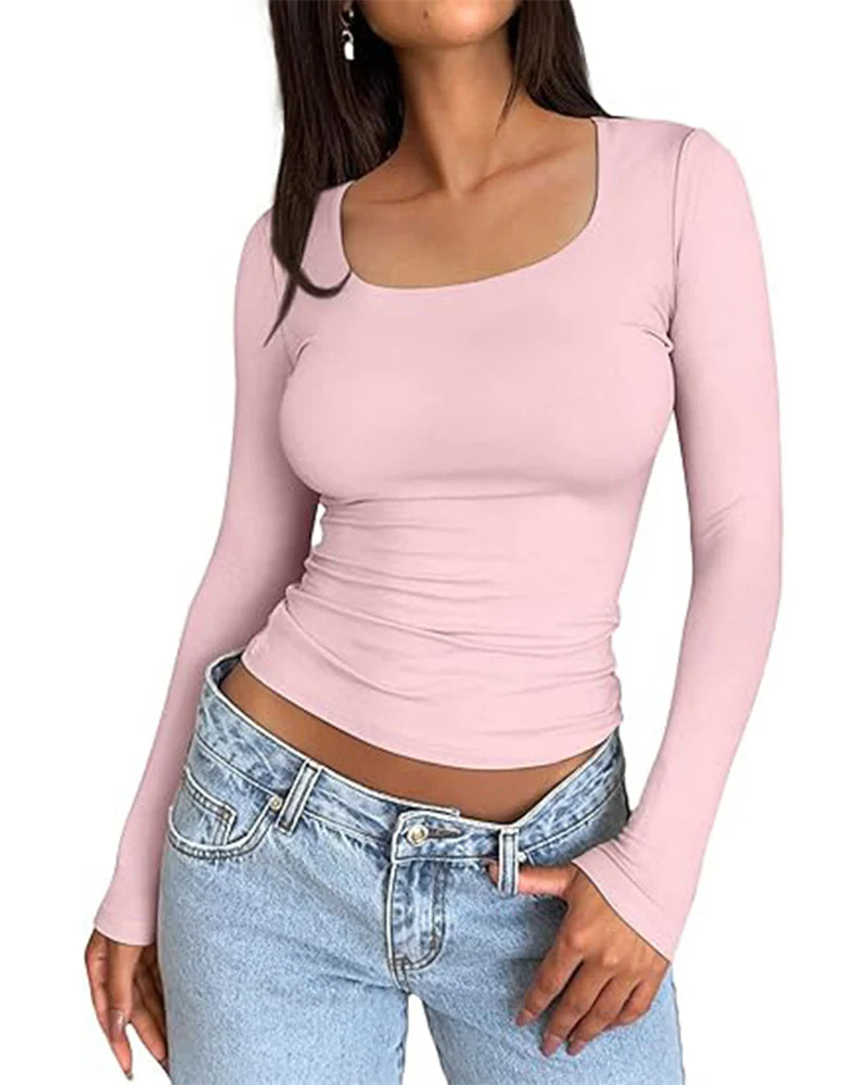 Slim-Fit Square-Neck Crop Top - Image 8