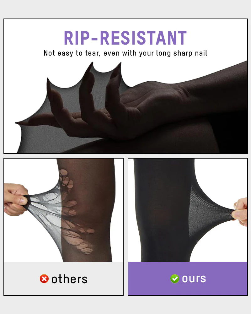 Slimming Semi-Sheer Black Tights - Image 8