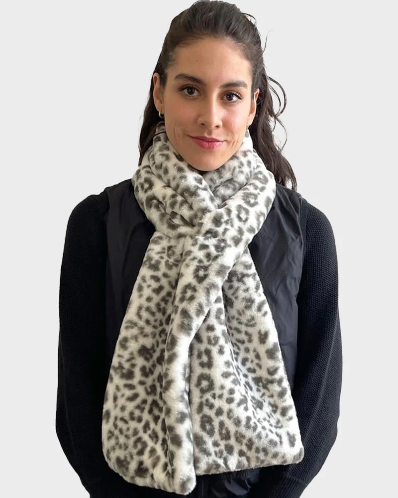 Faux Fur Pull-Through Scarf with Zipper Pocket - Image 2