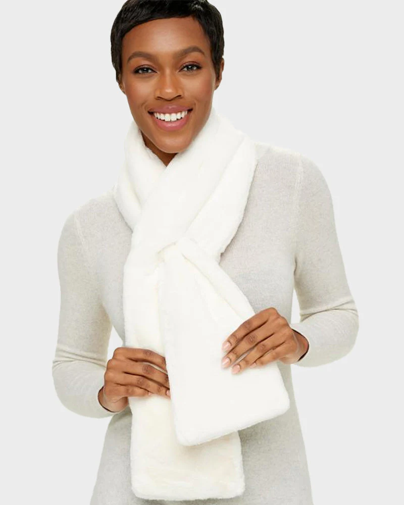 Faux Fur Pull-Through Scarf with Zipper Pocket - Image 7