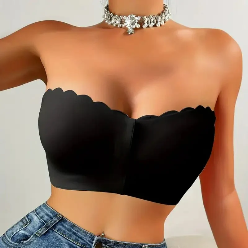 Seamless Front Closure Strapless Bandeau Bra - Image 9