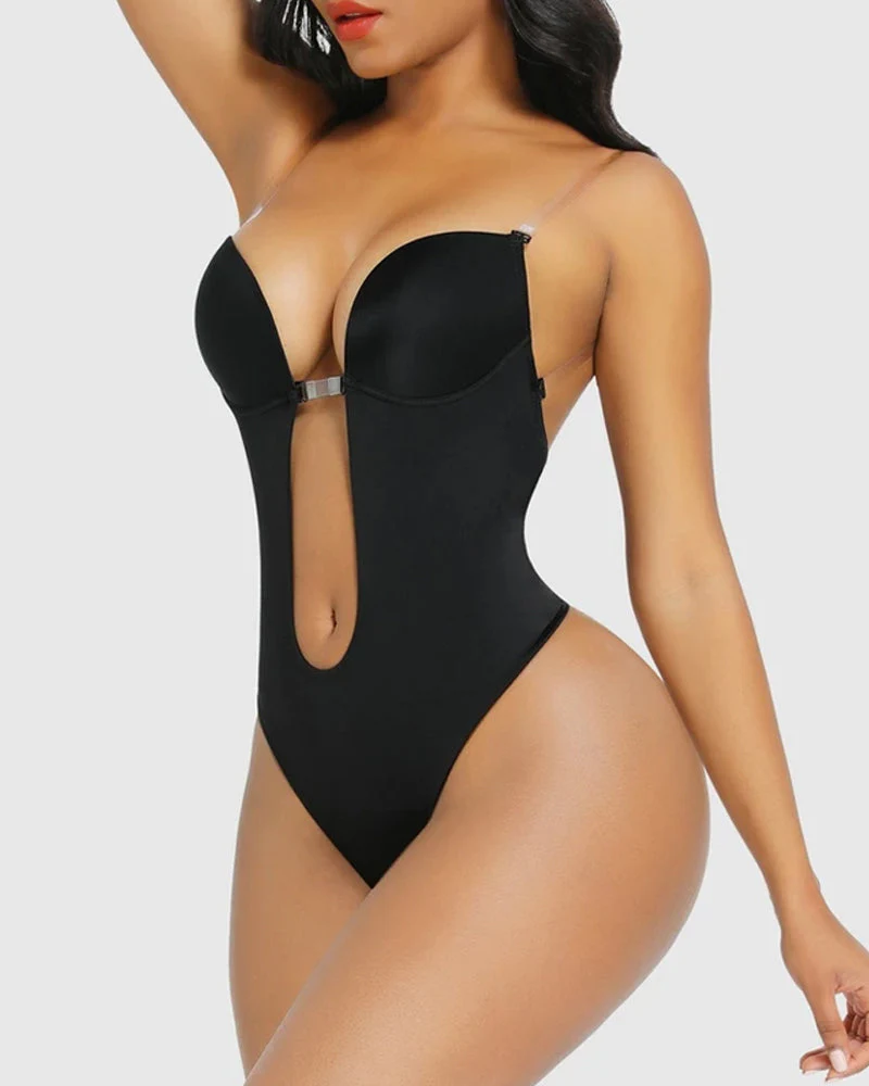 Strapless U Plunge Thong Bodysuit - Image 3