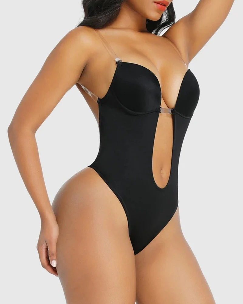 Strapless U Plunge Thong Bodysuit - Image 4