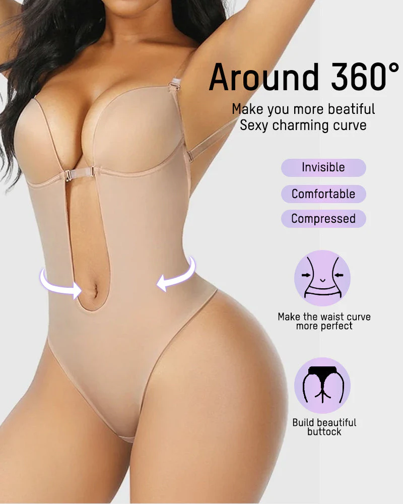 Strapless U Plunge Thong Bodysuit - Image 9