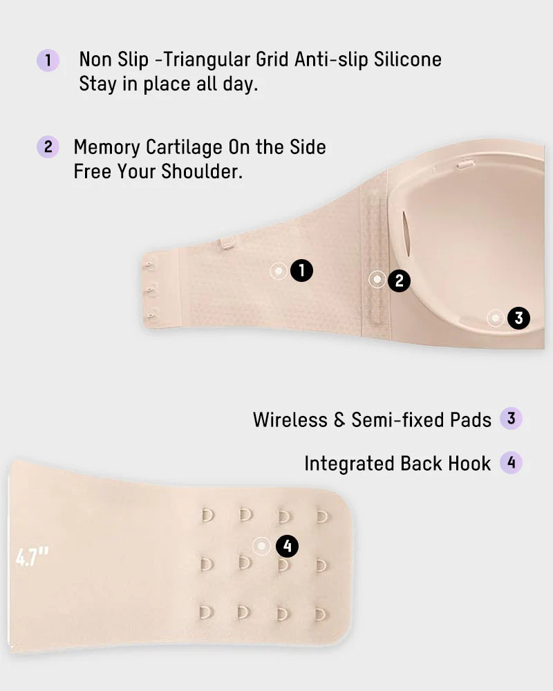 Strapless Wireless Padded Bandeau Bra - Image 5