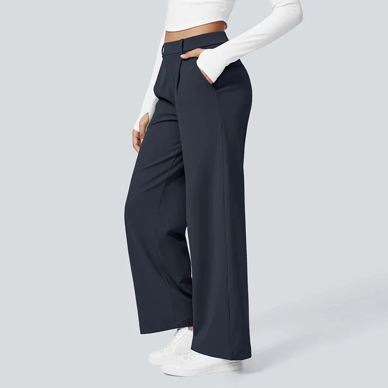 High-Waist Straight-Leg Work Pants Set - Image 12