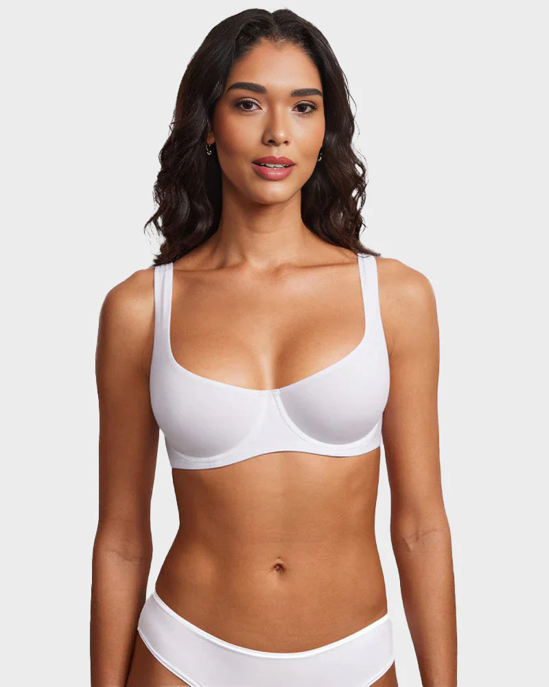 Underwire Support Seamless Unlined Balconette Bra - Image 7