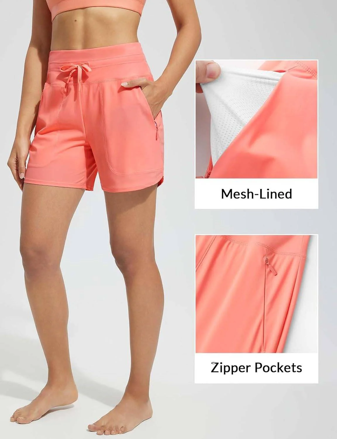 High-Waisted Quick-Dry Swim Shorts - Image 4