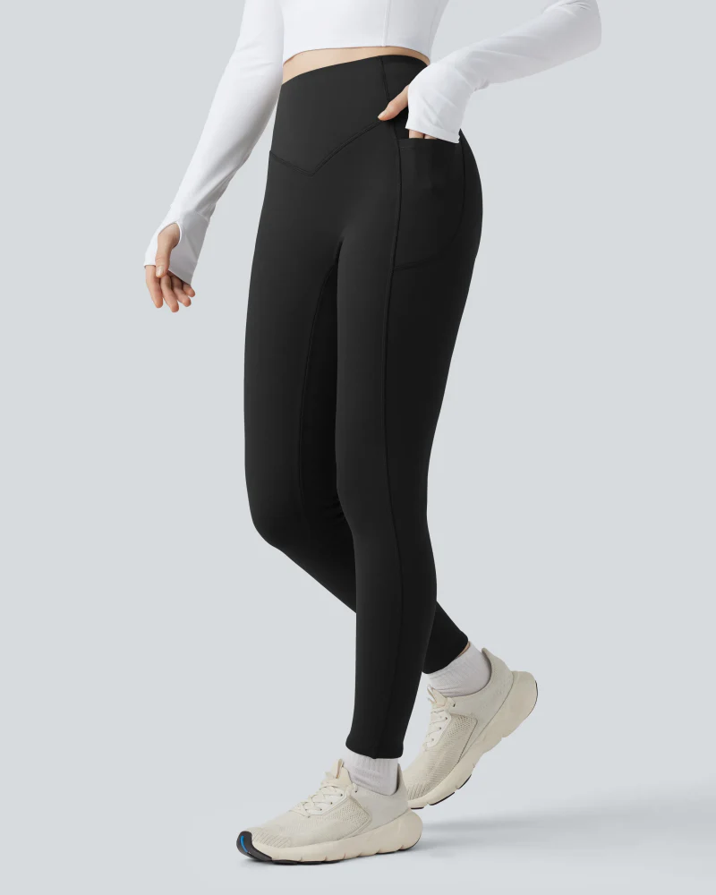 Thermal Tummy Control Yoga Leggings with Pockets - Image 10