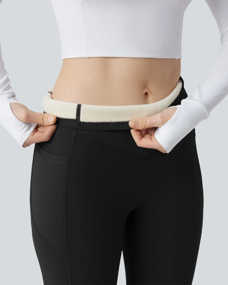 Thermal Tummy Control Yoga Leggings with Pockets - Image 12