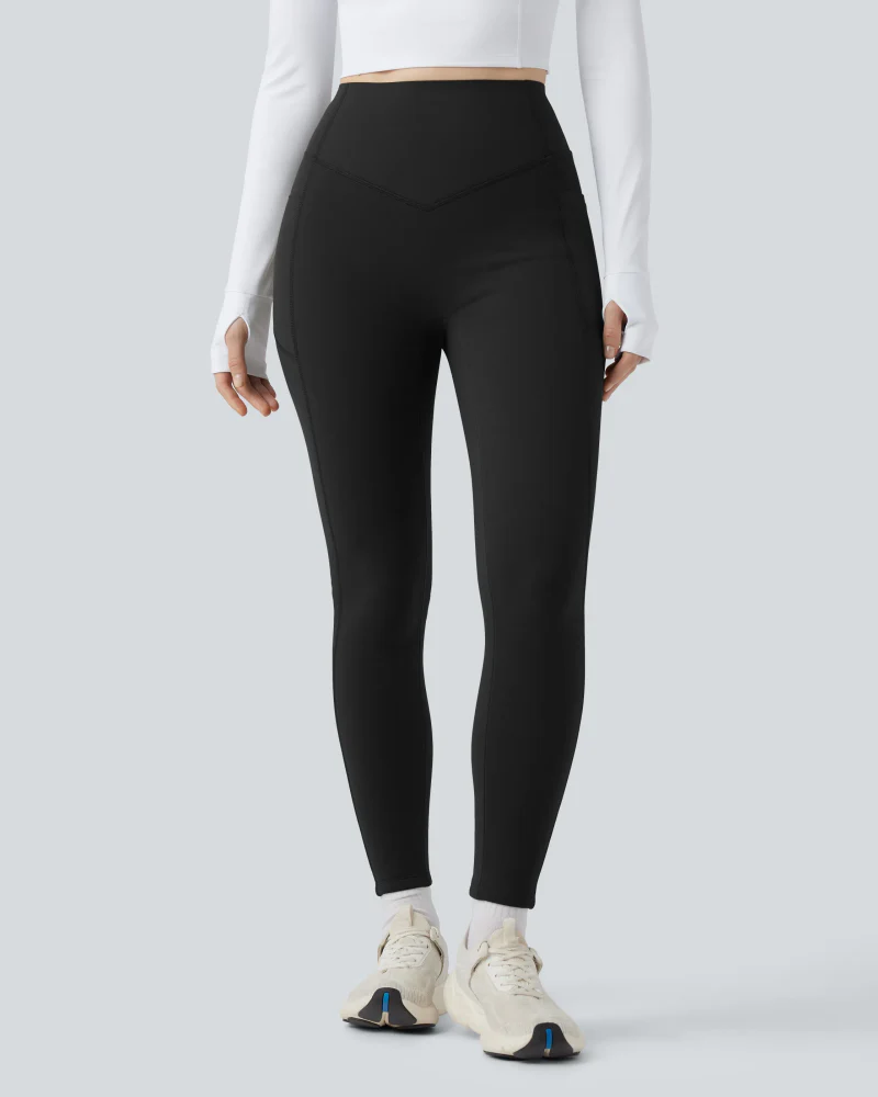 Thermal Tummy Control Yoga Leggings with Pockets - Image 14