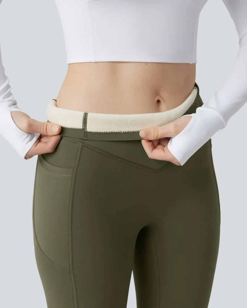 Thermal Tummy Control Yoga Leggings with Pockets - Image 2