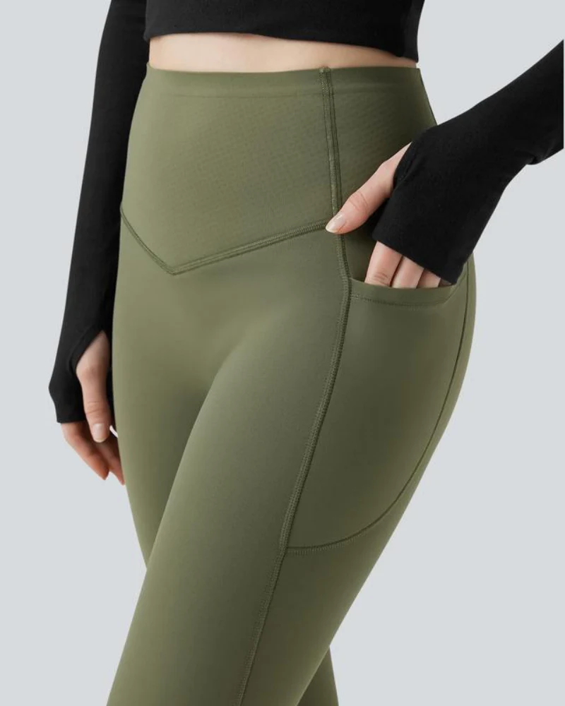 Thermal Tummy Control Yoga Leggings with Pockets - Image 6