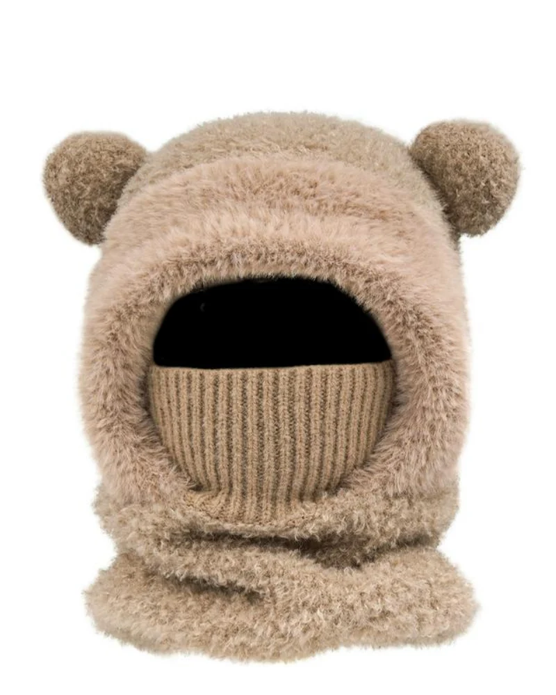 Unisex Windproof Thermal Hat with Cute Bear Ears - Image 7