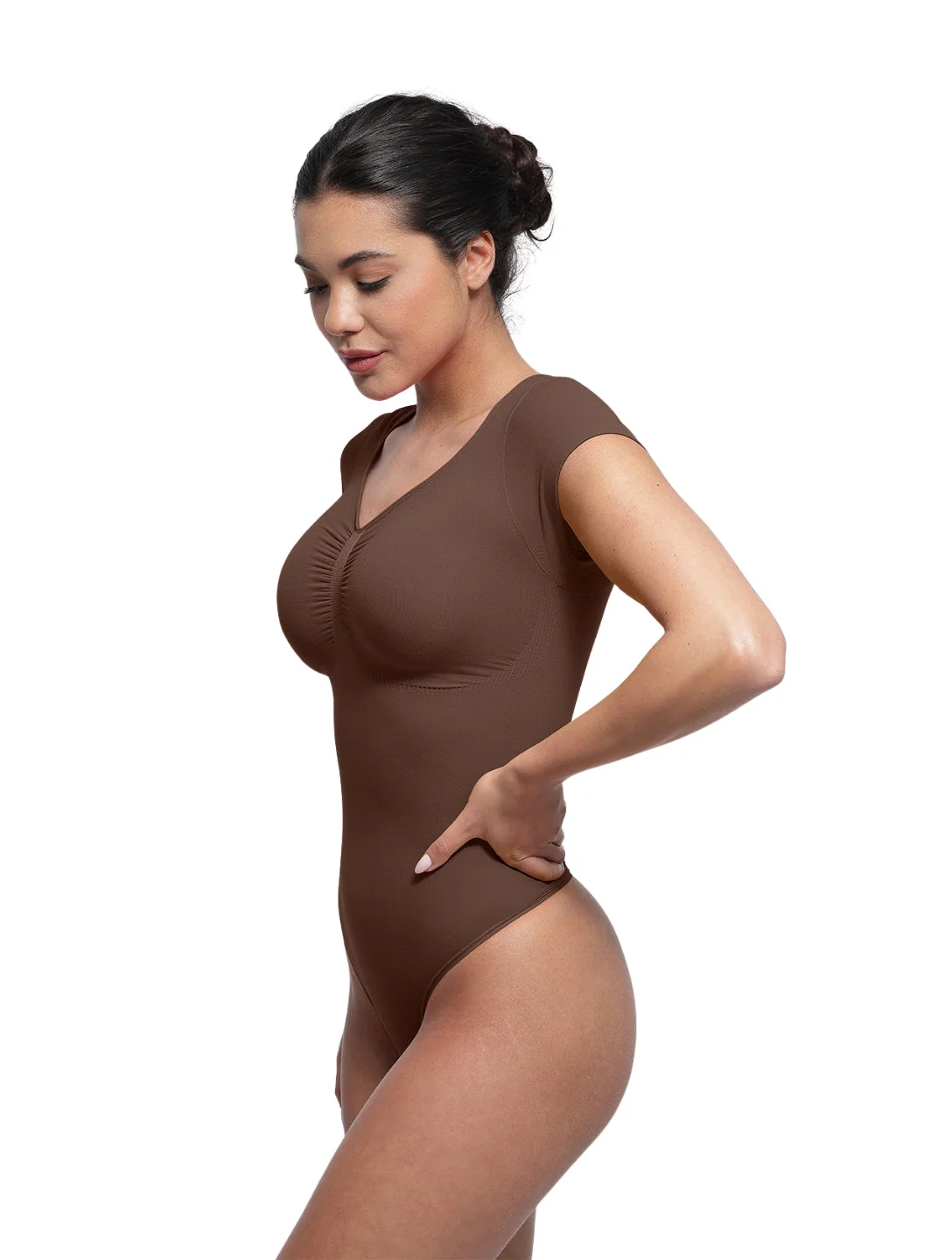 V-Neck Sculpting Tee Bodysuit - Image 10