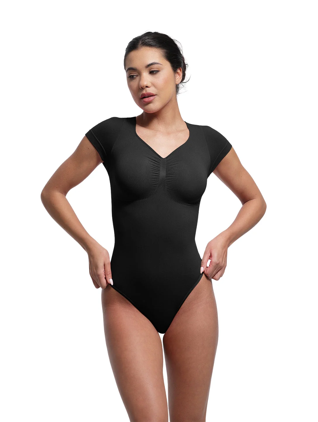 V-Neck Sculpting Tee Bodysuit - Image 13
