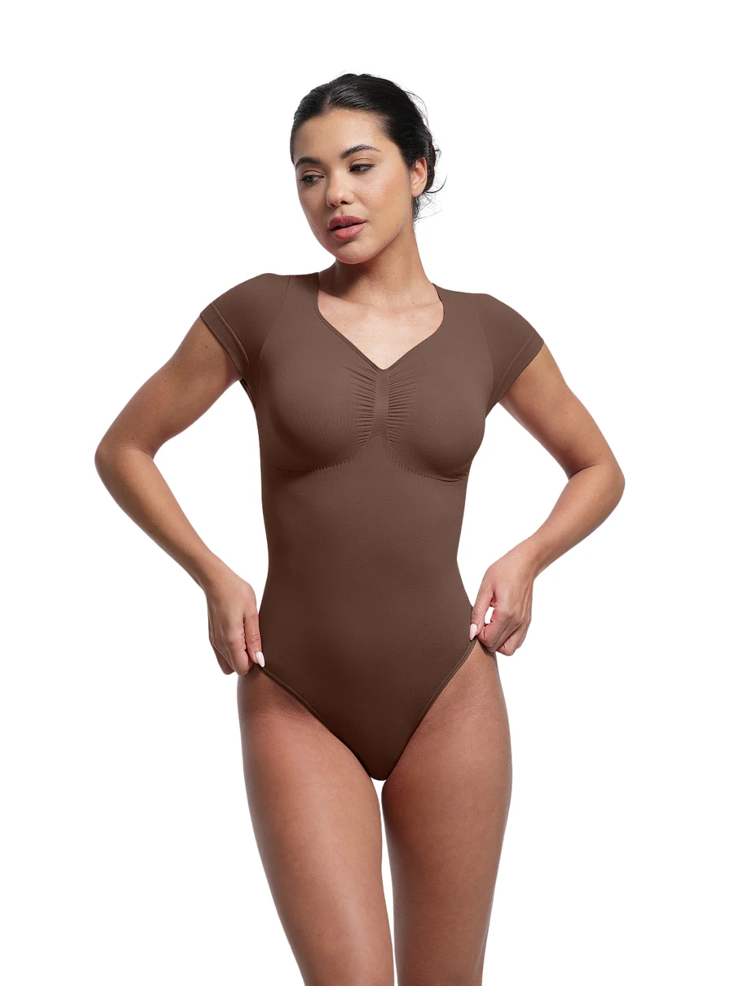 V-Neck Sculpting Tee Bodysuit - Image 8