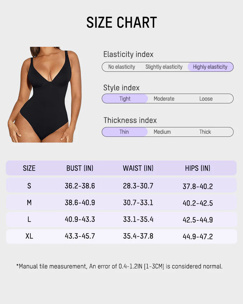V Neck Tummy Control Thong Bodysuit Shapewear - Image 10