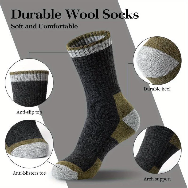Warm Breathable Merino Wool Hiking Socks - Image 4