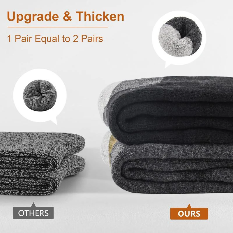 Warm Breathable Merino Wool Hiking Socks - Image 5