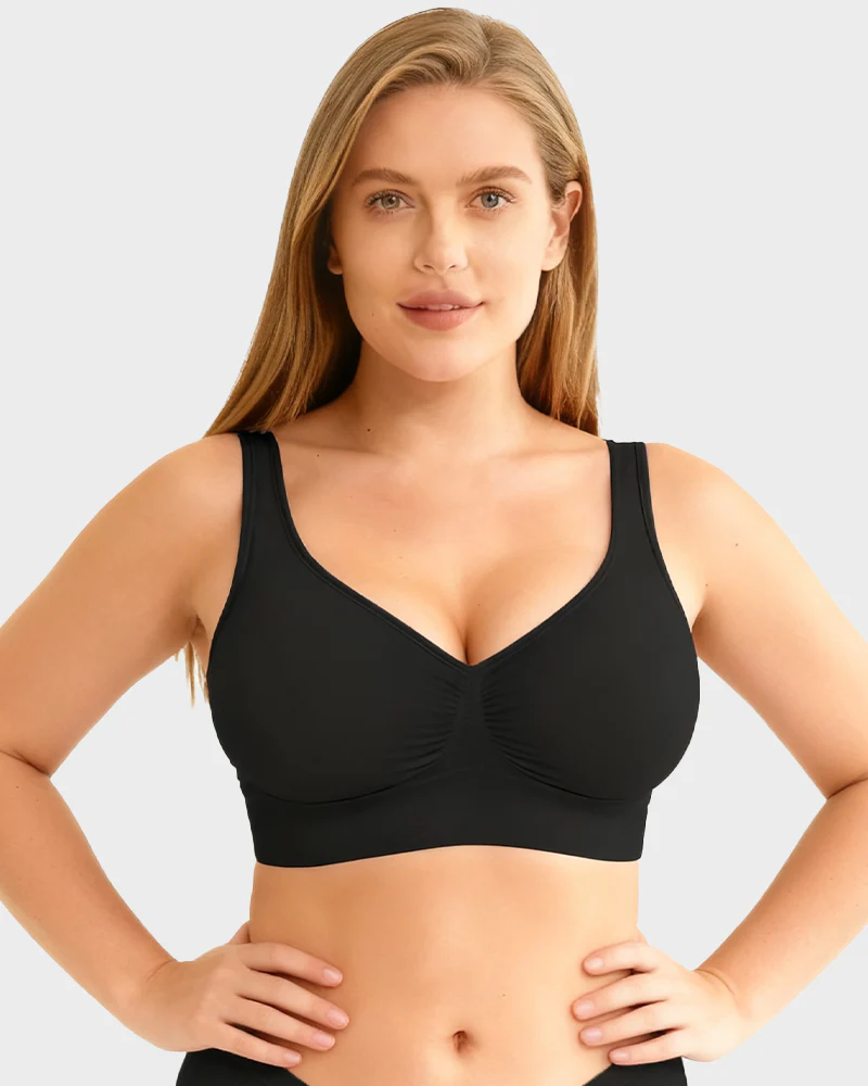 Wide Shoulder Strap Wireless T-Shirt Bra - Image 11