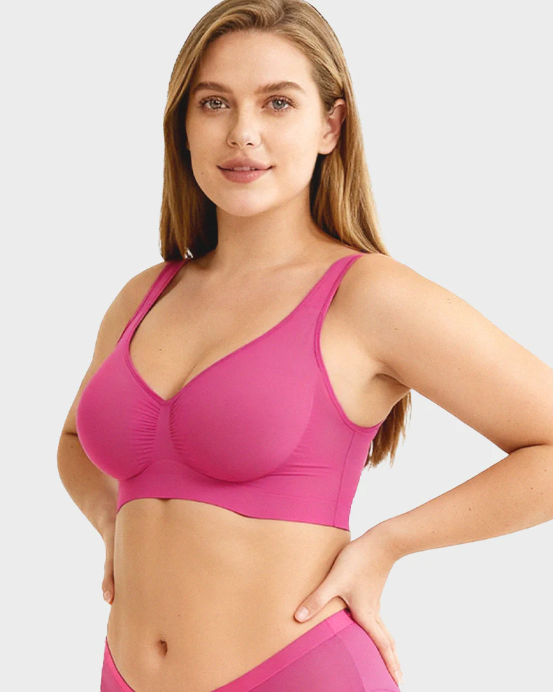 Wide Shoulder Strap Wireless T-Shirt Bra - Image 3