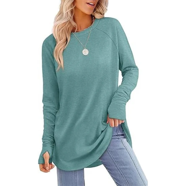 Women's Thumbhole Round Neck Long Sleeve - Image 10