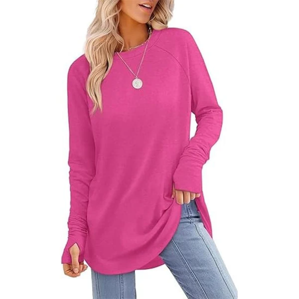 Women's Thumbhole Round Neck Long Sleeve - Image 12