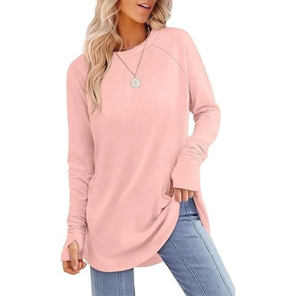 Women's Thumbhole Round Neck Long Sleeve - Image 13