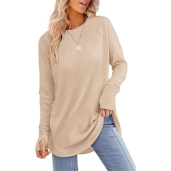 Women's Thumbhole Round Neck Long Sleeve - Image 14