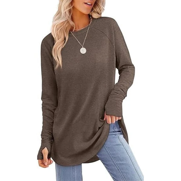 Women's Thumbhole Round Neck Long Sleeve - Image 15